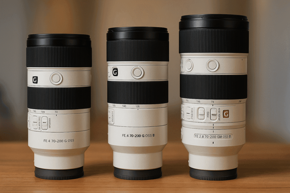 bästa Sony 70–200mm-objektivet att hyra - bild på alla 3 varianter