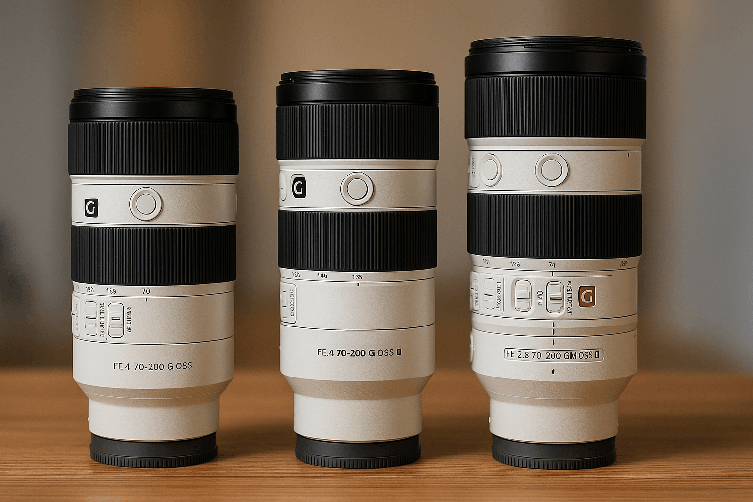 bästa Sony 70–200mm-objektivet att hyra - bild på alla 3 varianter